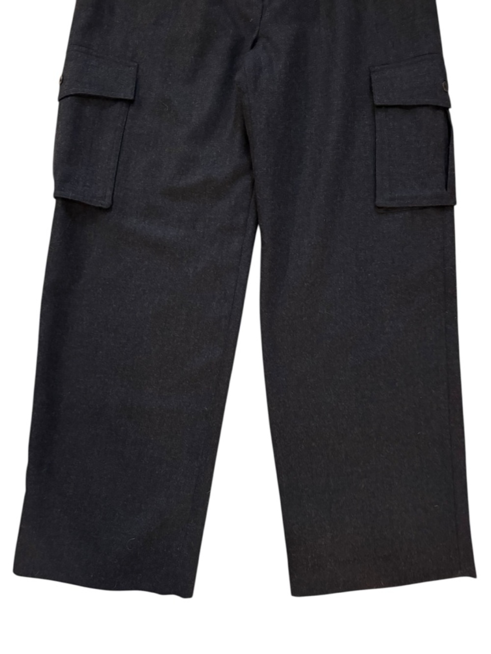SOLD Lauren Ralph Lauren High Rise Wide Leg Cargo Pants 10 Gray Wool 32” VTG USA - Picture 4 of 7